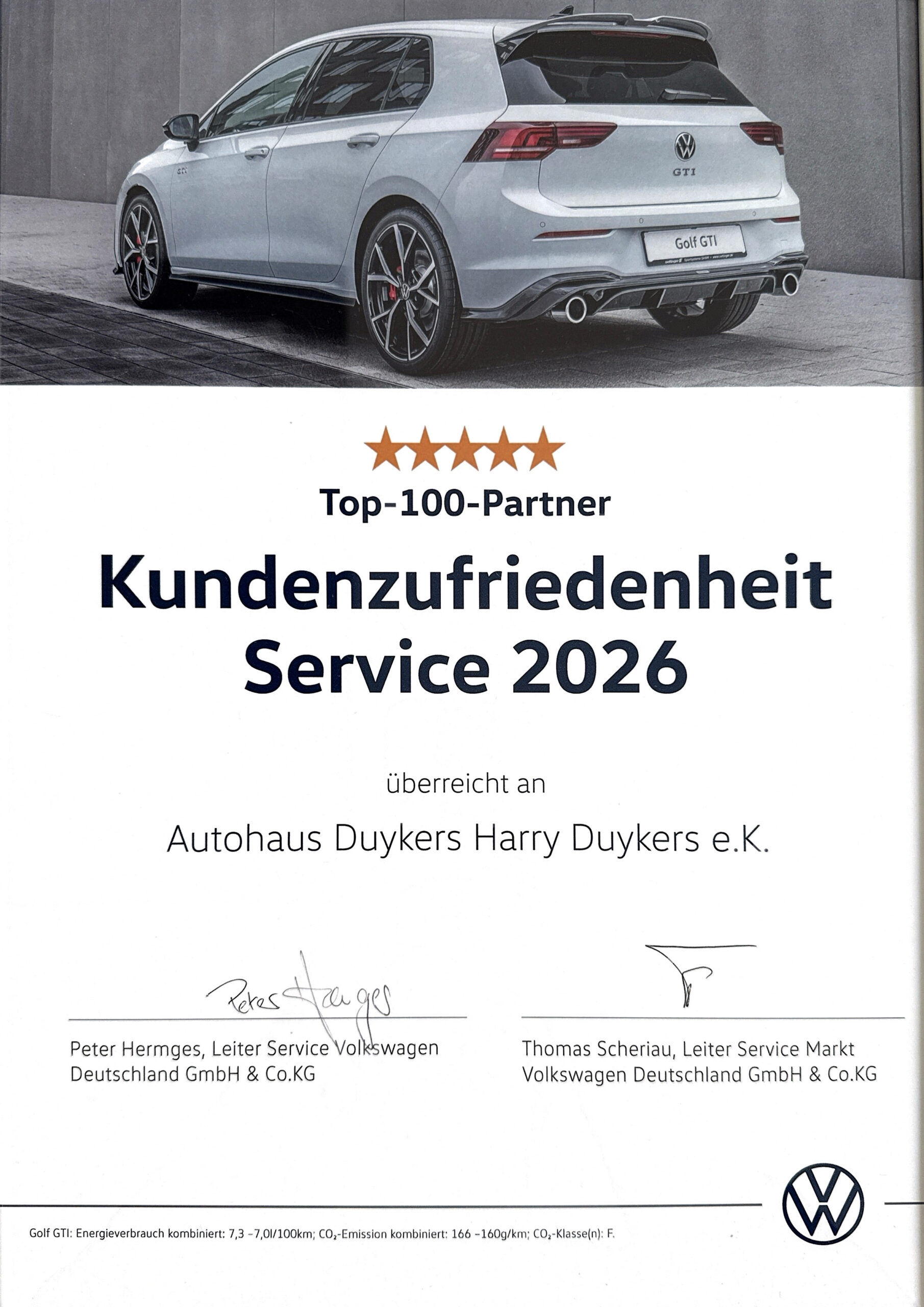 Volkswagen Kundenzufriedenheit Service 2026
